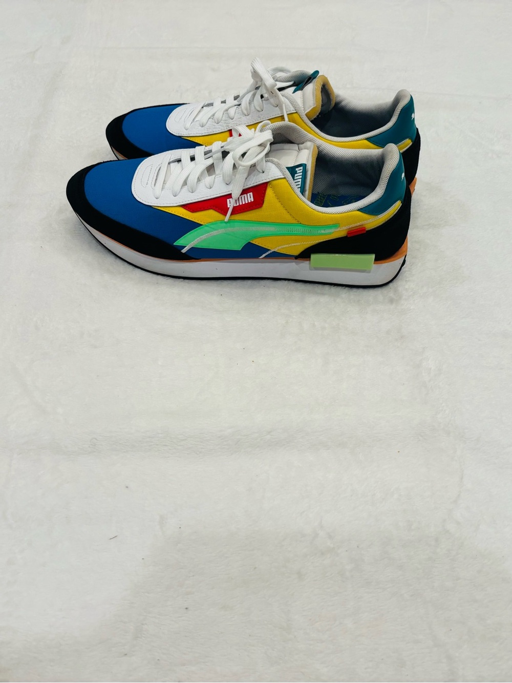 Puma Men’s Blue/Yellow/Green Retro Style Sneakers size 13 - Picture 7 of 8